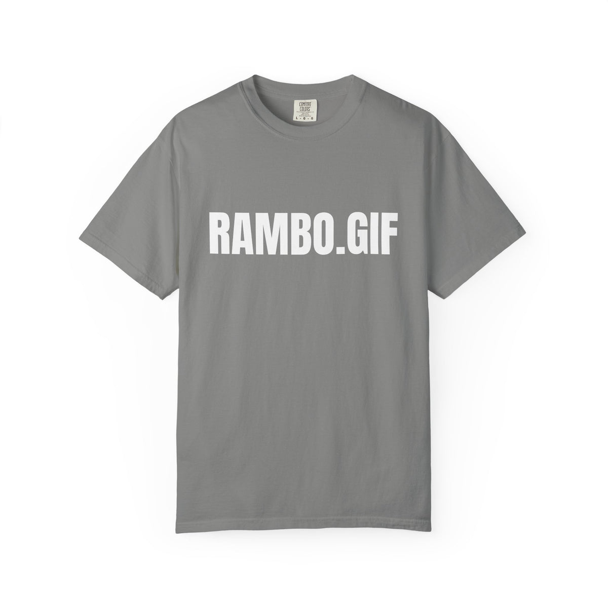 RAMBO.GIF T-Shirt | Text Graphic Tee, Minimal Typography Shirt