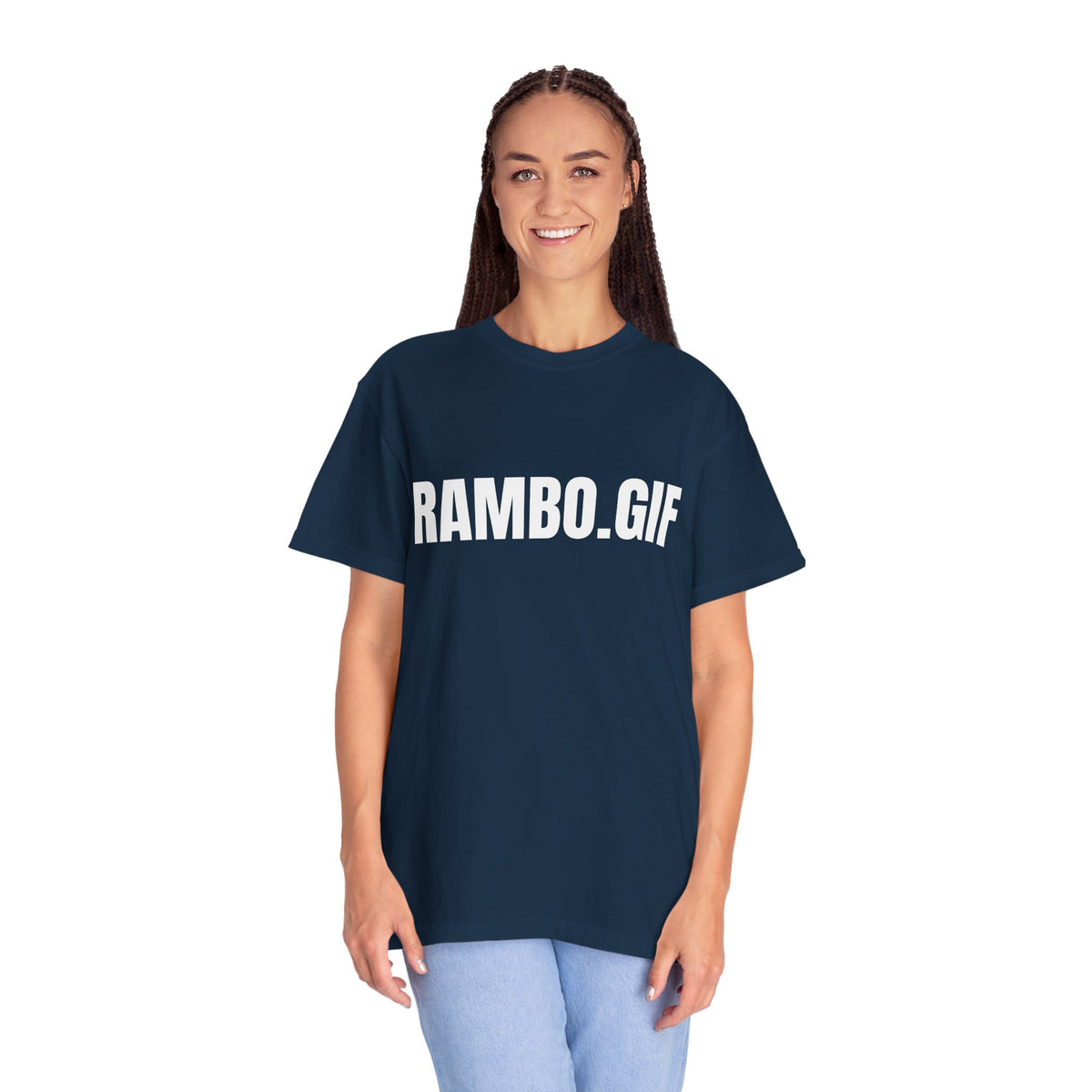 RAMBO.GIF T-Shirt | Text Graphic Tee, Minimal Typography Shirt