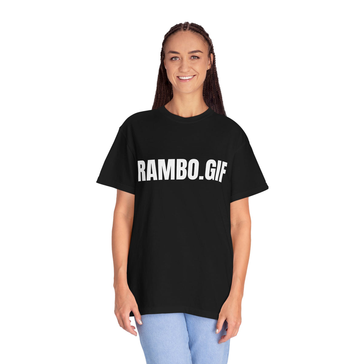RAMBO.GIF T-Shirt | Text Graphic Tee, Minimal Typography Shirt