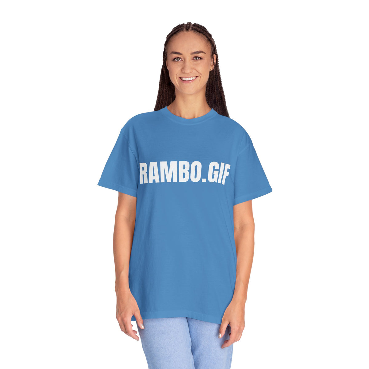 RAMBO.GIF T-Shirt | Text Graphic Tee, Minimal Typography Shirt