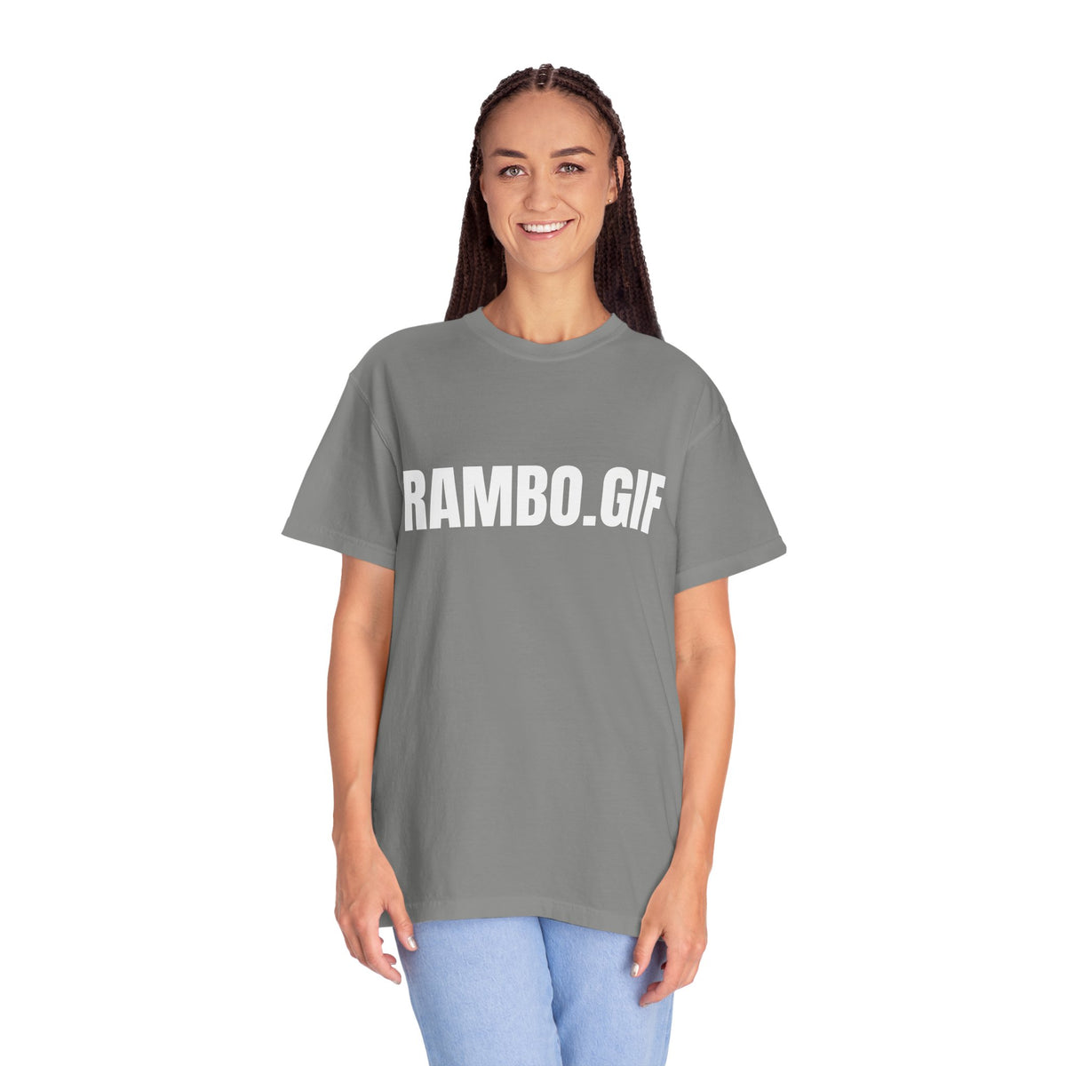 RAMBO.GIF T-Shirt | Text Graphic Tee, Minimal Typography Shirt