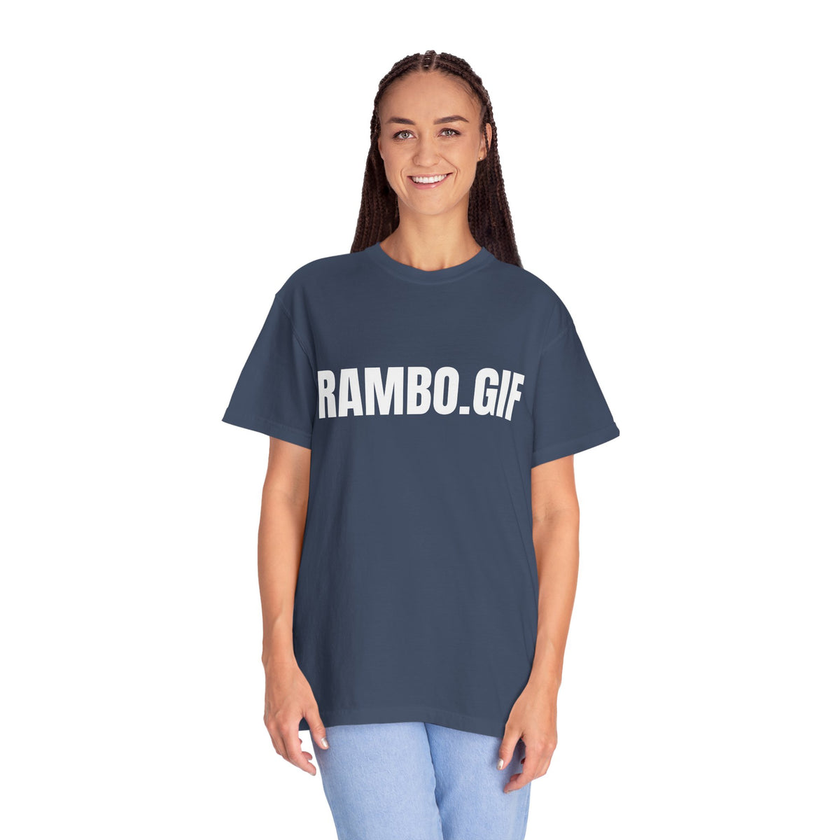 RAMBO.GIF T-Shirt | Text Graphic Tee, Minimal Typography Shirt