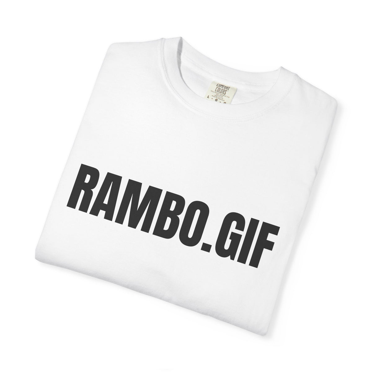 RAMBO.GIF T-Shirt | Text Graphic Tee, Minimal Typography Shirt